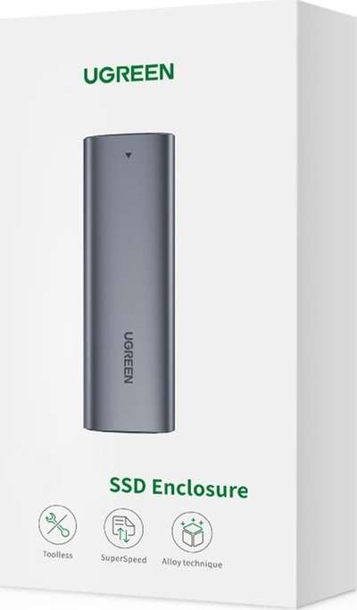 Kuti eksternale për SSD M.2 Ugreen CM400, USB 3.2 Gen 1, deri 2TB, gri