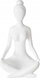 Figurinë dekorative Boltze Yoga, grua në pozë yoga, 29 cm, e bardhë