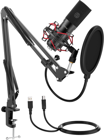 Mikrofon kondensatori me tripod Fifine T732 (I zi)