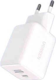 Karikues UGREEN 20W GaN, USB-C PD, USB-A QC, i bardhë