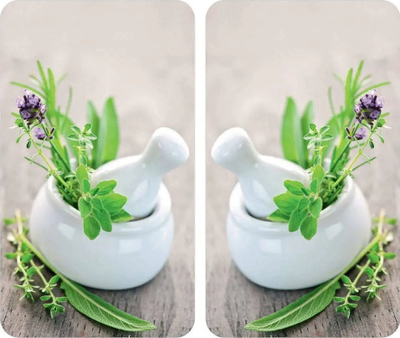 Kapakë për sobë Bonprix Herb Garden, set me 2 copa, i duruar në nxehtësi, bezhë