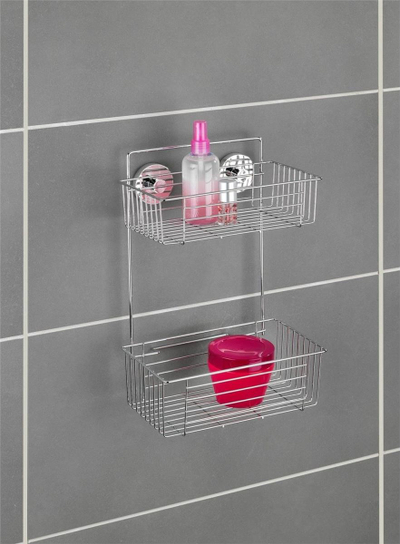 Shportë dushi Wenko Vacuum Loc, drejtkëndore, krom, argjendi