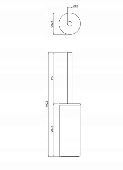Fshesë tualeti qëndrore Omnires, çelik inox, ngjyrë bronzi