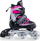 Patina 4 në 1 Enero Roller Skates, madhësi 26-29, për fëmijë, rozë gri