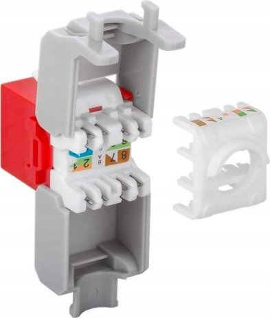 Modul Keystone Wentronic Goobay CAT 6a RJ45, UTP, 500MHz, bardh e kuqe