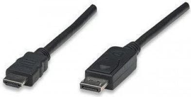 Видео адаптер кабел Techly ICOC-DSP-H-010, DisplayPort во HDMI, 1m, црн