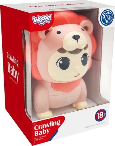 Lodër zvarritëse Woopie Crawling Baby Lion, muzikë dhe drita, rozë