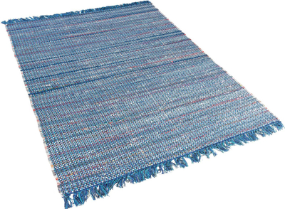 Qilim Rag Rug pambuk, 140 x 200 cm, blu