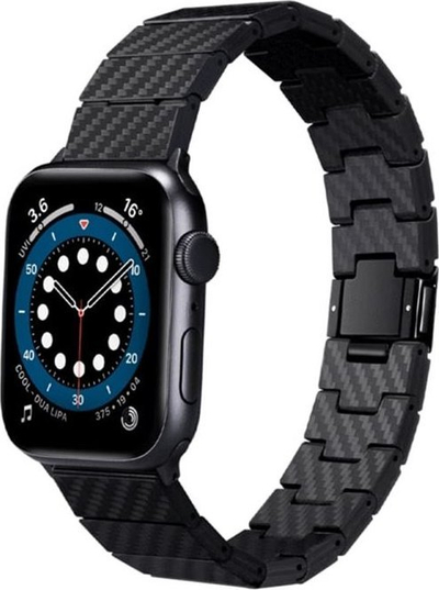 Rrip ore PITAKA Carbon Fiber Link Bracelet, 38-40mm, për Apple Watch, i zi