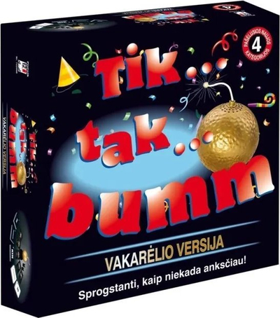 Lojë me shoqni Piatnik Tik Tak Bumm Party, version feste, në lituanisht, me bombë elektronike