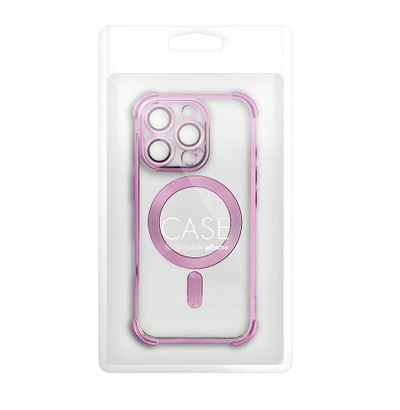 Мобилна маска OEM ANTISHOCK ELECTRO за iPhone 16 Pro Max, компатибилна со MagSafe, розова