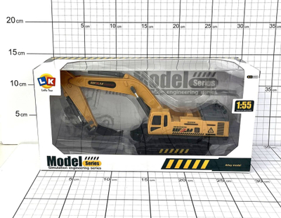 Lodër eskavator Linke Toys Model Series, shkallë 1:55, metal, i verdhë