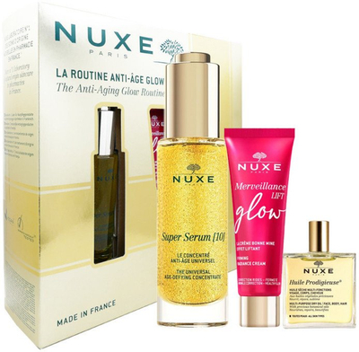 Set kozmetik Nuxe The Glow Anti Aging Routine Box, kundër rrudhave, për fytyrë