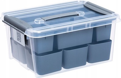 Kuti plastike Plast Team Container Pro Box 14L, me ndarje, transparente