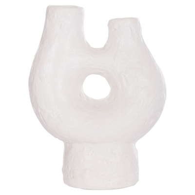 Vazo dekorative tavoline NAMENTIS HM4665.02S, terrakotë, 26x15x32.5 cm, e bardhë