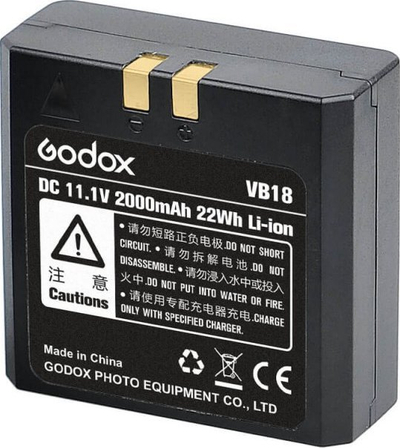 Bateri për blic Godox VB18, 2000mAh, 11.1V, e zezë