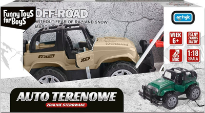 Makina lodër off-road me pult Artyk, 1:18, 19cm, jeshile