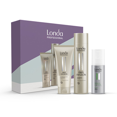 Set Shampo restauruese me Keratinë 250 ml, Maskë rigjeneruese 200 ml dhe Sprej mbrojtës me volum për nxehtësi 150 ml