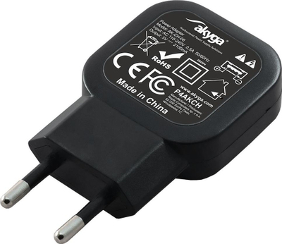 Karikues rrjeti Akyga AK-CH-06, 1x USB A 2.1A, 10W, i zi