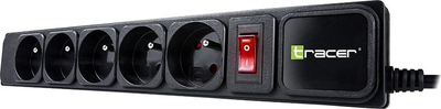 Shirit rryme Tracer PowerGear TRALIS46844, 5 prizë, kabllo 3 m, i zi