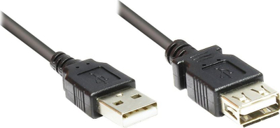 Kabllo zgjatëse USB Alcasa 2511-OF2S, USB 2.0, 1.8 m, e zezë