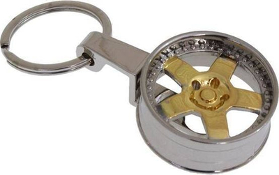 Varëse çelësash Rim, në formë felge makine, metal, ngjyrë e artë