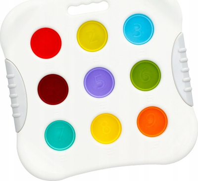 Lojë sensorike Bam Bam Sensory Board WB 0/32, 9 flluska silikoni, për fëmijë 10m+