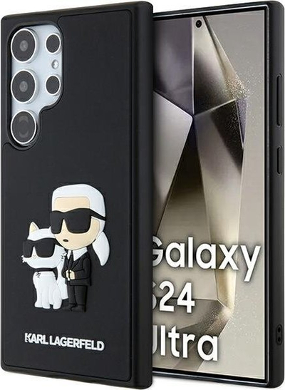 Kapak telefoni Karl Lagerfeld 3D Rubber Karl and Choupette për Samsung Galaxy S24 Ultra, TPU, mbrojtës, i zi