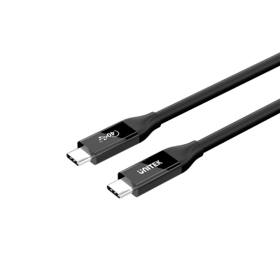 Kabllo USB-C Unitek 4.0, 2m, 100W PD, 40Gbps, e zezë
