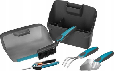 Set veglash kopshti Gardena Urban Garden Balcony Kit 8971-20, 4 pjesë, me kuti për ruajtje, gri