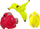 Puzzle edukativ 3D me fruta Lean Toys, plastik, të verdhë e të kuqe