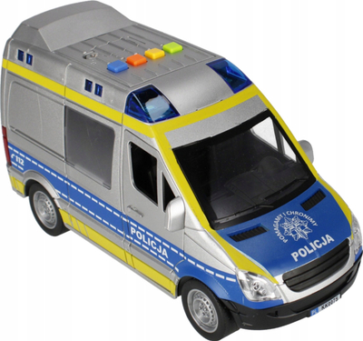 Makinë lodër policie Mega Creative 520414, me dritë edhe zë, me dyer që hapen, e bardhë me bojë të kaltër