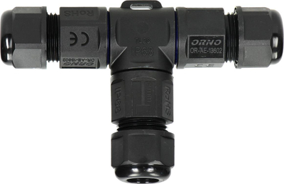 Lidhës kablli T Orno OR-AE-13602, IP68, 3x4mm², i zi