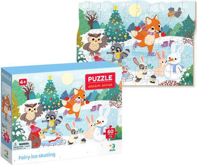 Puzzle Dodo Fairy Ice Skating, 60 pjesë, dimër, shumëngjyrësh