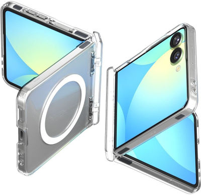 Kopertinë telefoni Spigen Ultra Hybrid Pro MagFit për Galaxy Z Flip 7, me magnet, transparente e bardhë