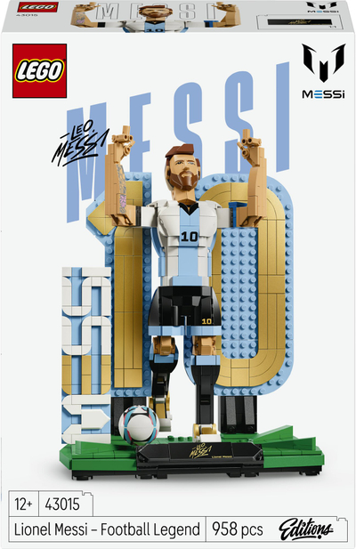 Set ndërtimi LEGO Lionel Messi 43015, 958 copa, figuro futbolli, me shumë ngjyra