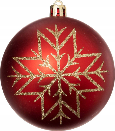 Сет украсни топчиња Atmosphera Colorama De Noël, 8 парчиња, рециклирана пластика, црвена и златна боја