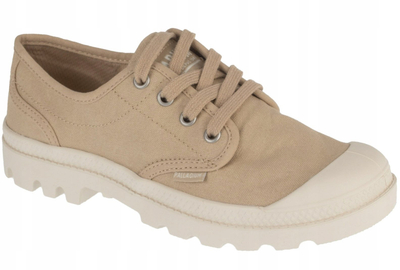 Atlete për goca Palladium Pampa Oxford, kanavacë pambuku, shollë gome, bezhë