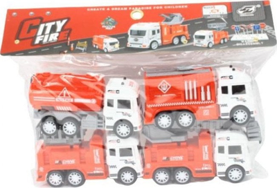 Set lodra makina zjarrfikëse Mz Import JW567 052, 4 copë, plastike, të kuqe dhe të bardha