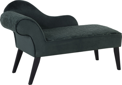 Çezlong divan BIARRITZ, kadife, mbështetëse majtas, jeshile e errët