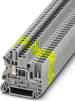 Klemë hekurudhore Phoenix Contact UT 4 1P PE, 4mm², me vidë dhe plug in, gjelbër verdhë