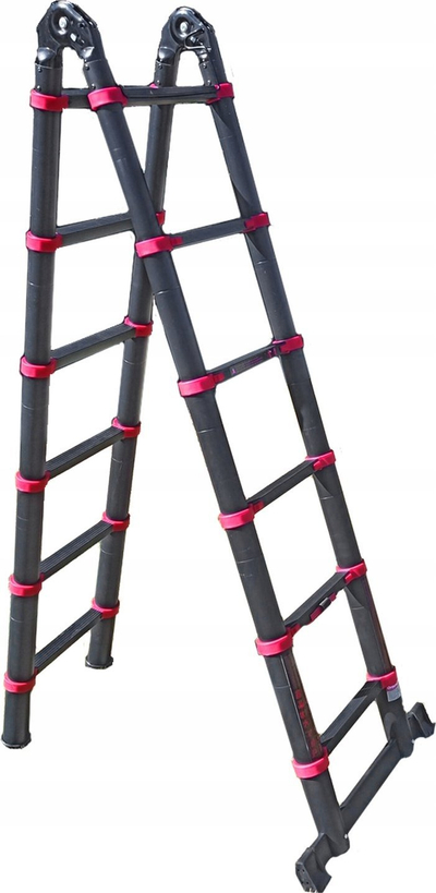 Shkallë teleskopike Draumet 3.8 m, alumin, 150 kg, gri