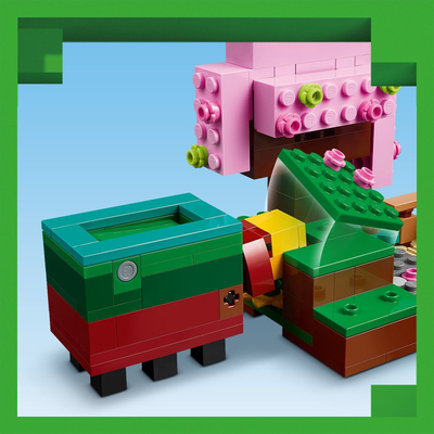 Set LEGO Minecraft Kopshti me Qershi në Lule 21260, 304 copa, për kalamaj 8+, shumëngjyrësh