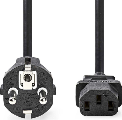 Kabllo rryme Nedis, IEC-320-C13, prizë me sigurim, 5m, e zezë