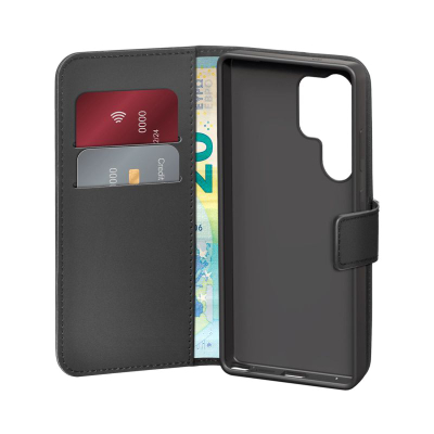 Kapak portofol Puro Wallet Case për Samsung Galaxy S25 Ultra, me vende për karta, me magnet, i zi