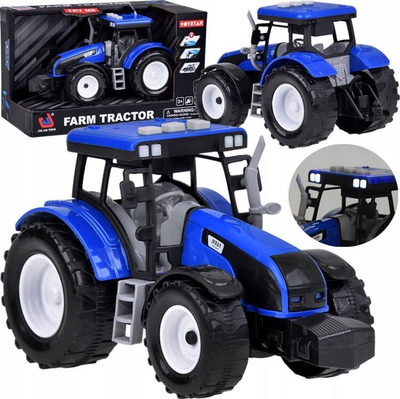 Lodër traktor fermë ToyStar Farm Tractor, drita, tinguj, blu