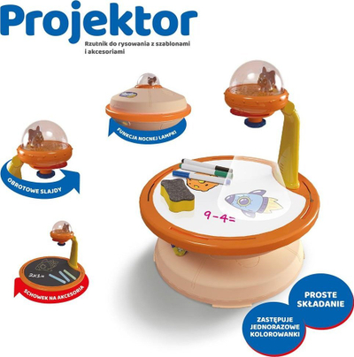 Projektor vizatimi për kalamaj Askato Brilliant Kid, me slajde, bën edhe për llampë nate, portokalli