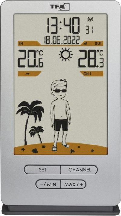 Stacion moti TFA Dostmann Weather Jack 35.1166.54, wireless, temperaturë brenda dhe jashtë