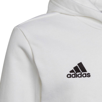 Bluzë me kapuç Adidas Entrada 22 Hoody Jr HG6303, për kalamaj, e bardhë