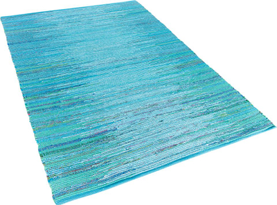 Tapet pambuku Rag Rug, 140 x 200 cm, drejtkëndor, blu turquoise